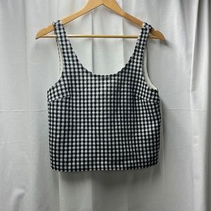 Club Monaco Black and White Checker Long Crop Top- Sz X-Small